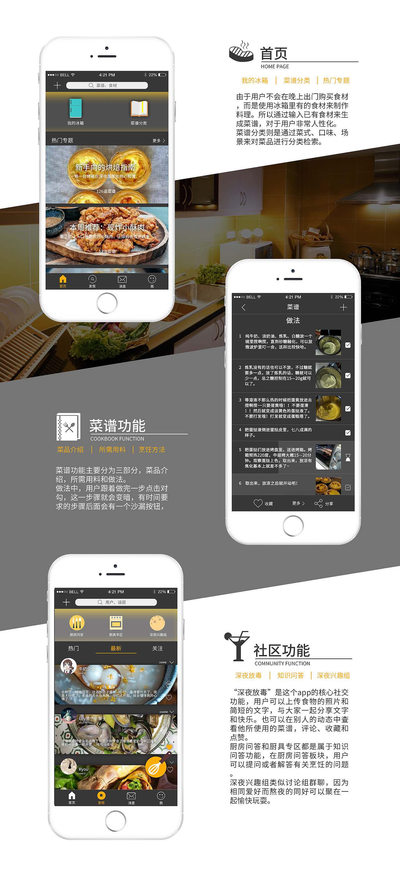 【美食app】深夜厨房APP界面设计