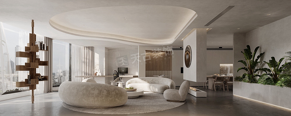 南滨特区180㎡装修案例,现代诧寂风大平层设计图（图ZMjYzMTU0NDM2） - 家装设计 - 站酷设计师天古装饰设计师T原创素材 - 站酷ZCOOL