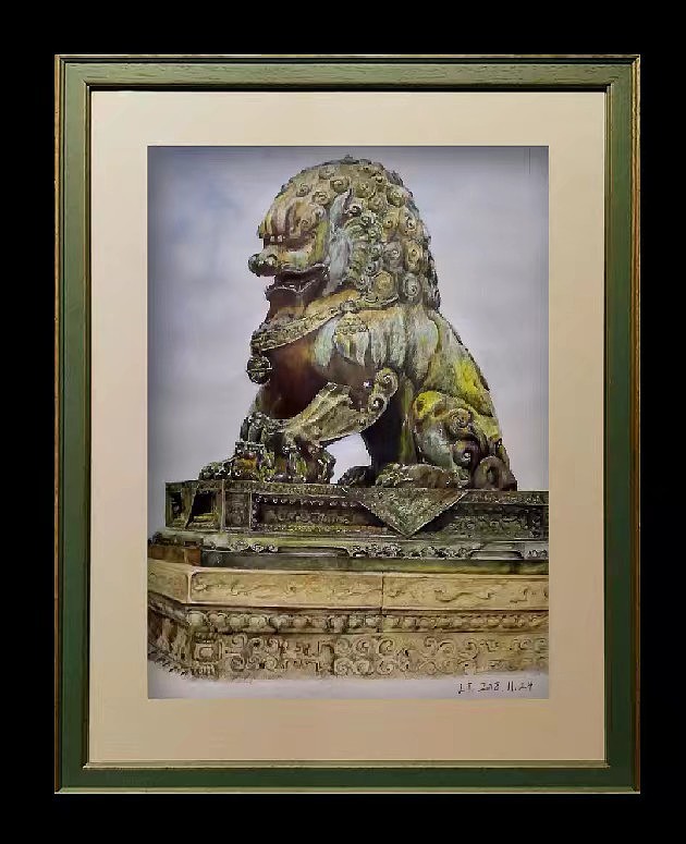 石狮子手绘