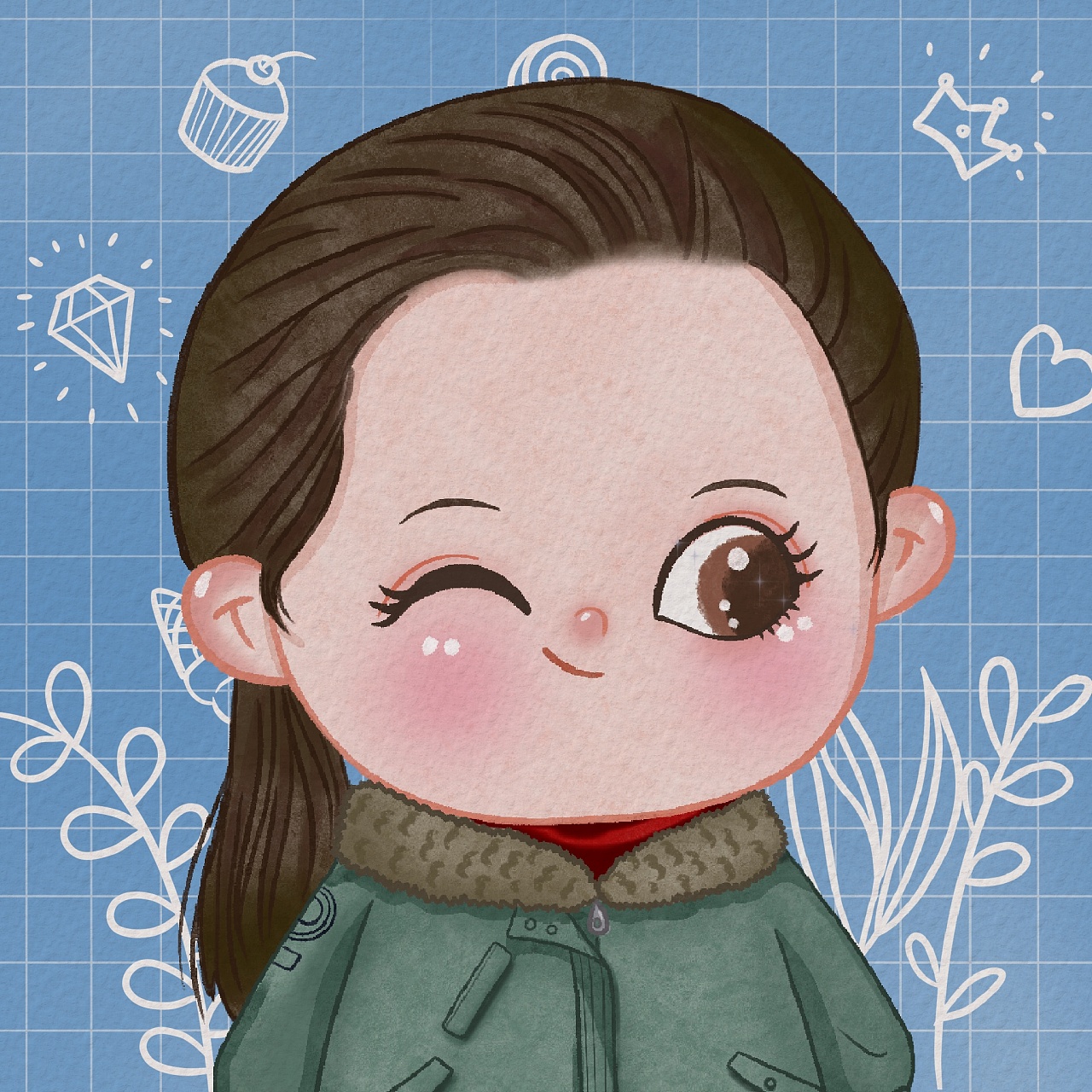 好久没来了,q版水彩风头像走一波|插画|商业插画|狐狸耳朵尖 - 原创