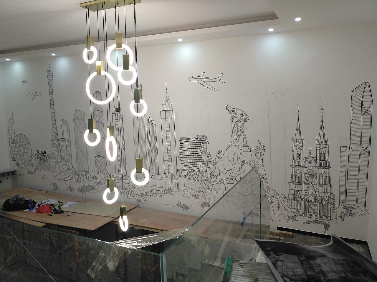 广州办公室建筑墙体彩绘纯手绘（图ZMTM1MzU0MzMy） - 绘画 - 站酷设计师十里马儿原创素材 - 站酷ZCOOL