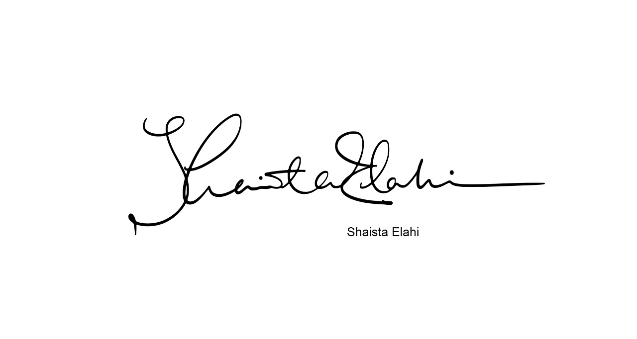 英文签名设计案例丨Shaista Elahi近百种签名设计方案