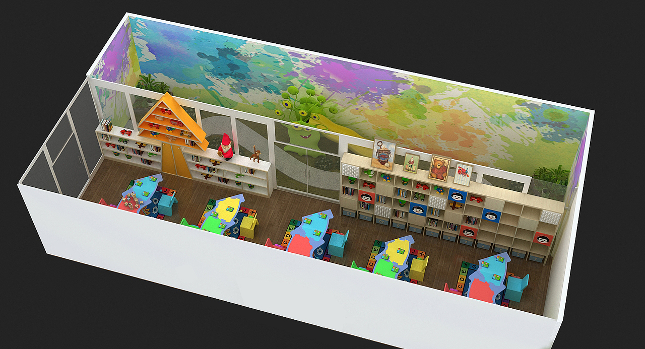 幼儿园展厅3D效果图