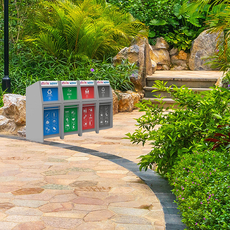 四分类垃圾桶设计-智能分类垃圾桶设计-鸿鑫嘉和厂家