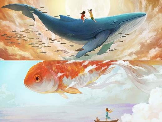 大鲸鱼与大金鱼