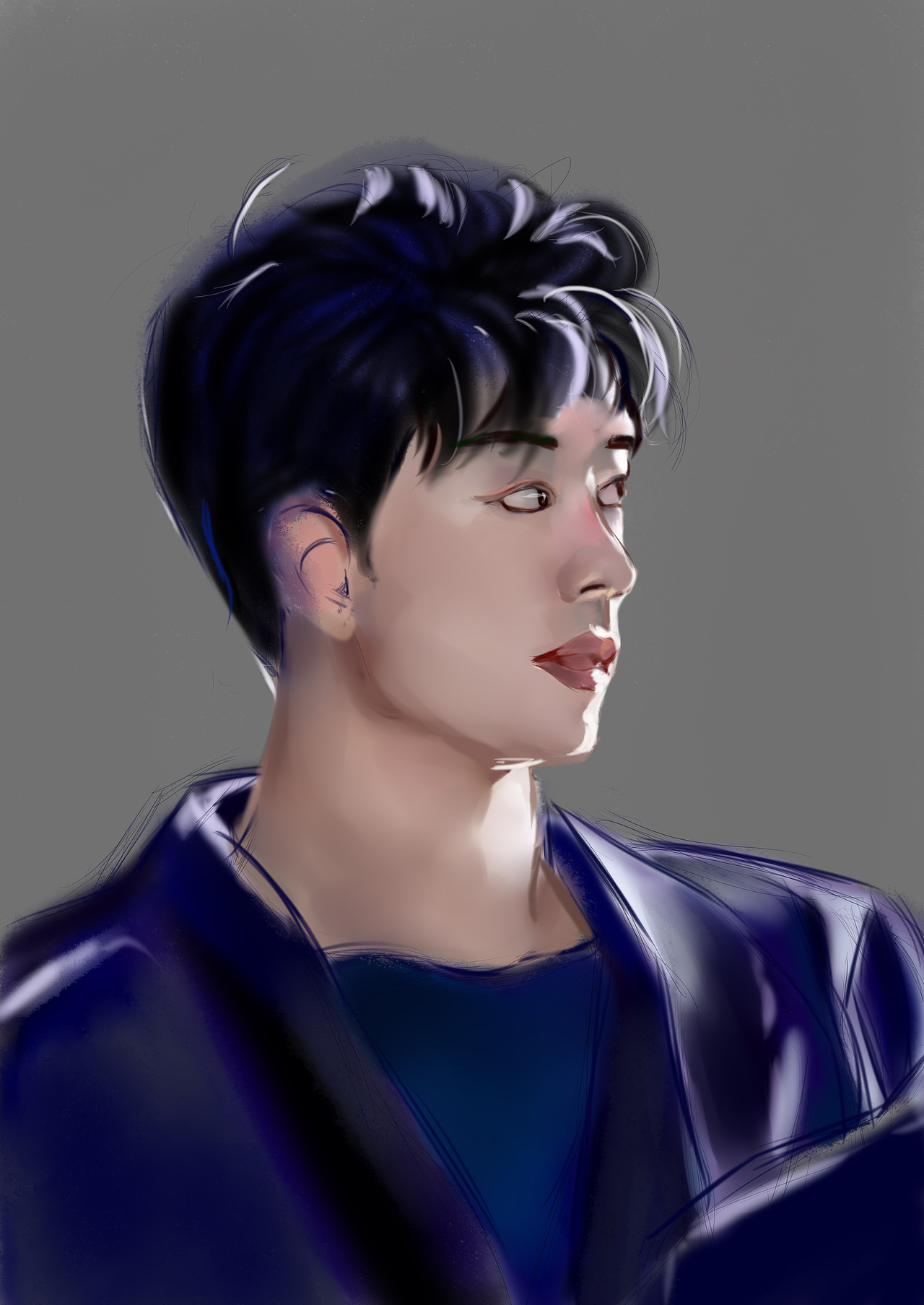 板绘帅哥人像厚涂