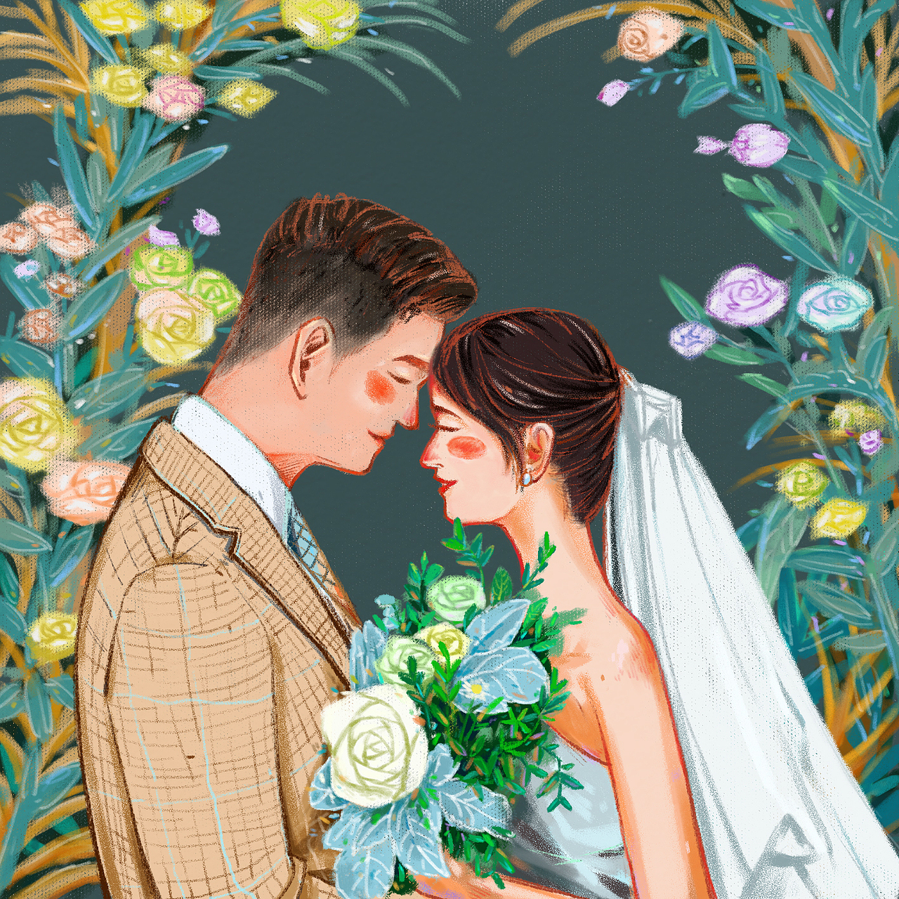 《婚纱系列2》（图ZMjY5NDI5Mzky） - 商业插画 - 站酷设计师雪片糕没猫原创素材 - 站酷ZCOOL