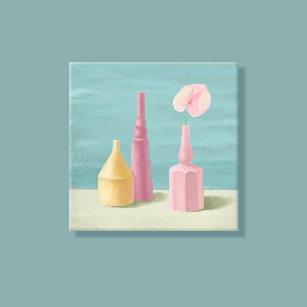 莫兰迪静物油画插画