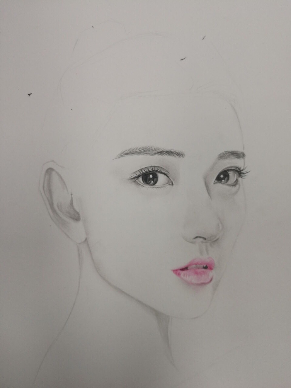 美女人像 素描彩铅像