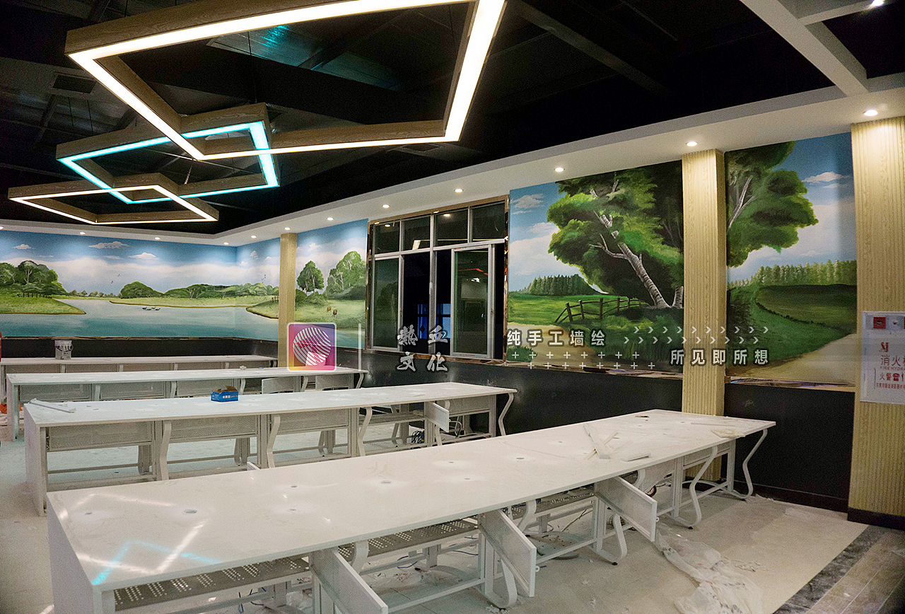 网咖墙绘石排鑫盟网络会所 墙绘壁画