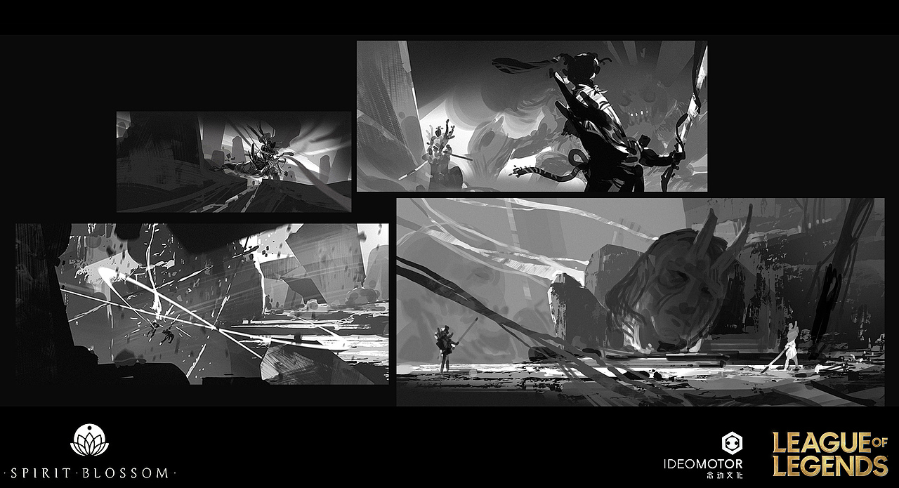 英雄联盟 乘风归 前期概念设计 后期背景