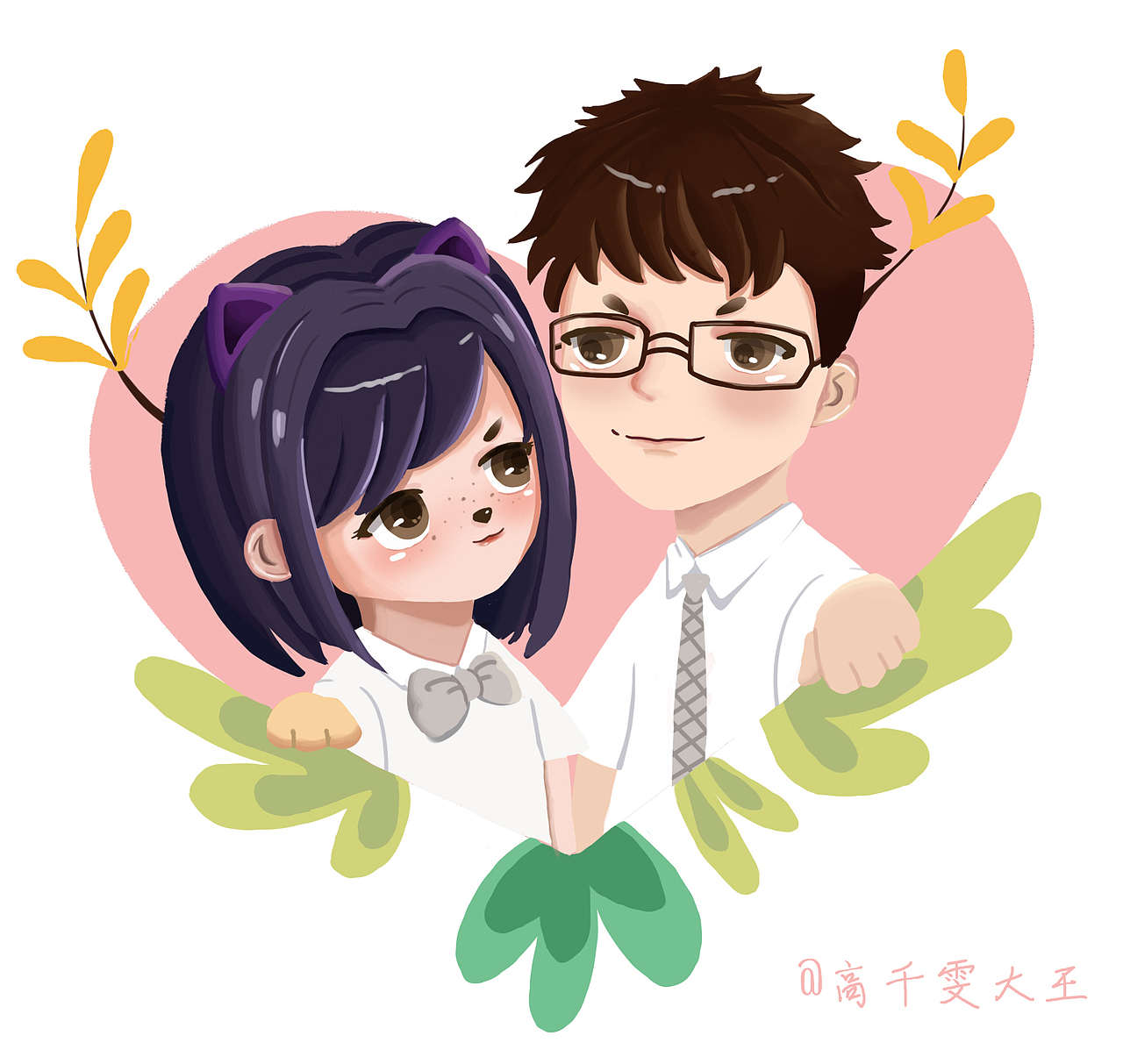 伪厚涂可爱情侣头像