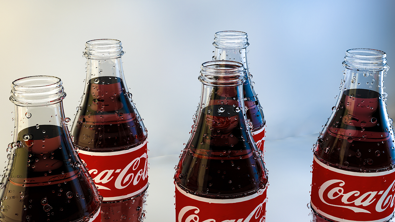 C4D可乐玻璃瓶装-小案例