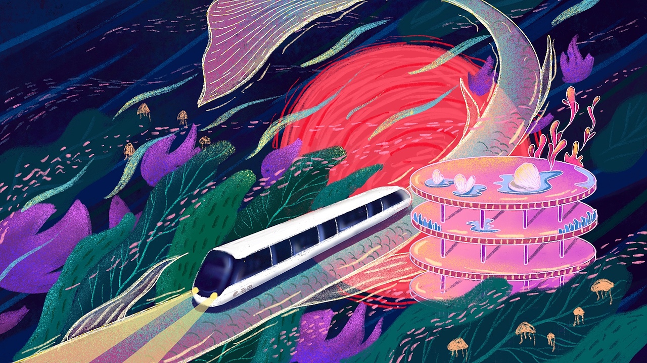 比亚迪云巴插画