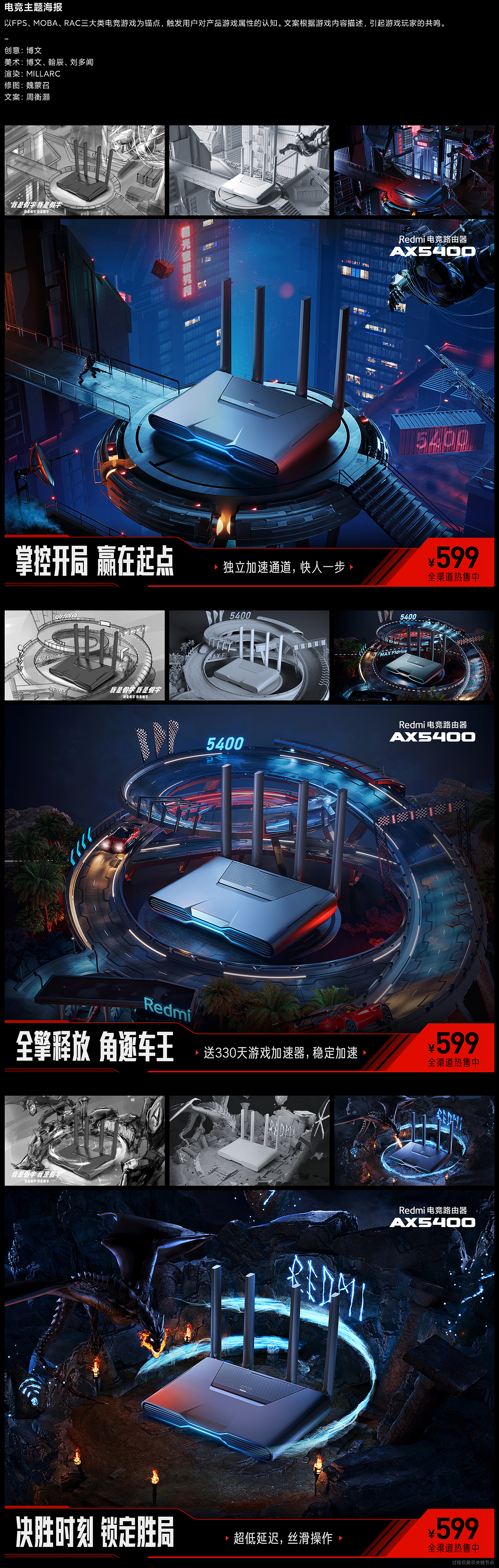 Redmi电竞路由器AX5400 视觉整案(图ZMjkwODk0MzMy) - 企业官网 - 站酷设计师LEODUO原创素材 - 站酷ZCOOL