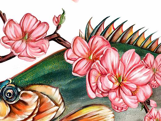 桃花流水臭鳜鱼 插画创作过程 | 博古绘今