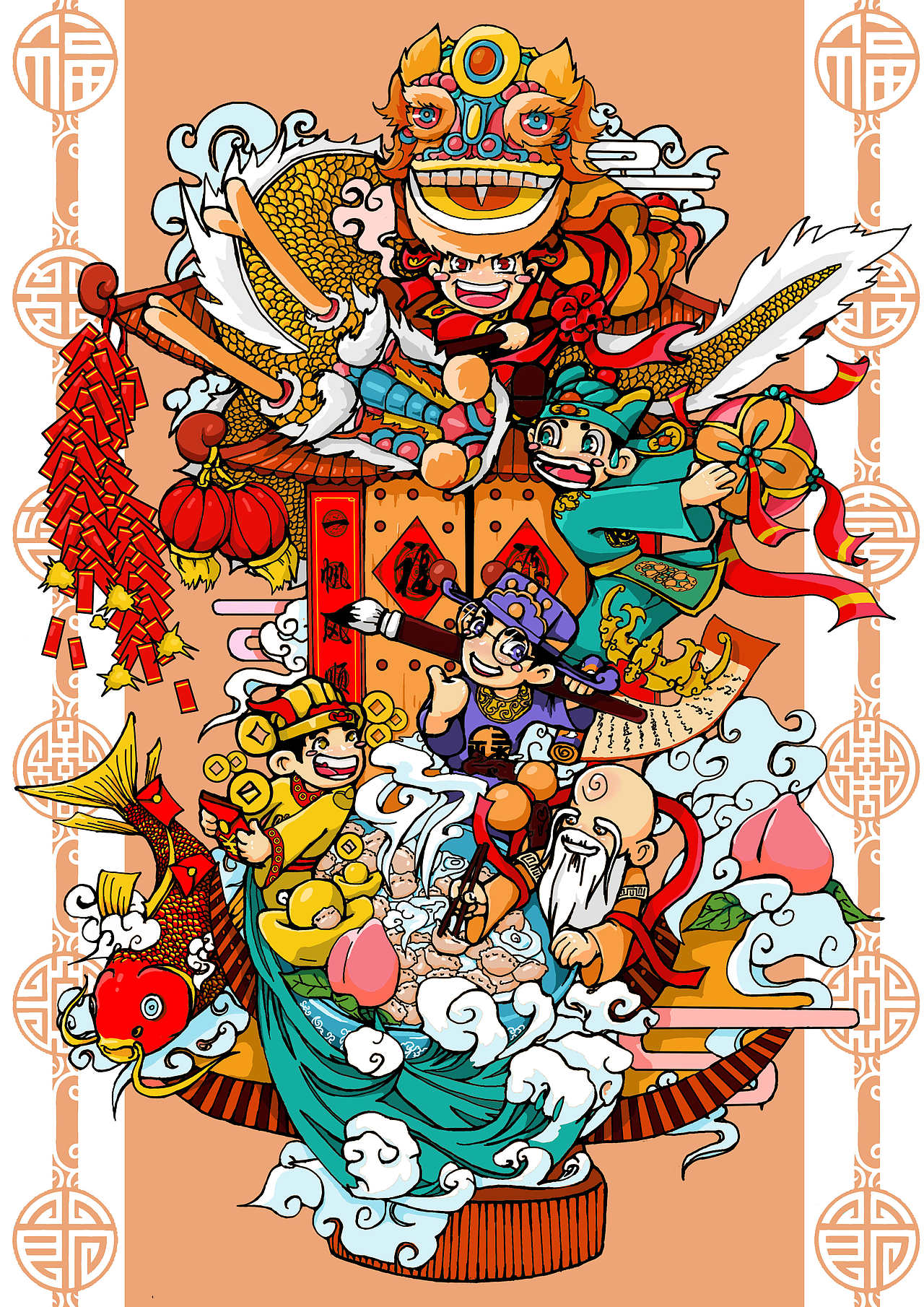 节日年画之春节