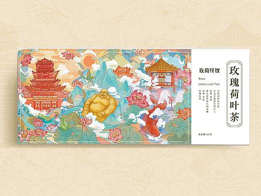 玫荷纤饮荷叶玫瑰茶包装