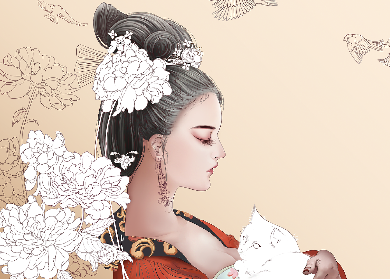 春色-牡丹（图ZMTYxMjU1NDY4） - 商业插画 - 站酷设计师武竹原创素材 - 站酷ZCOOL