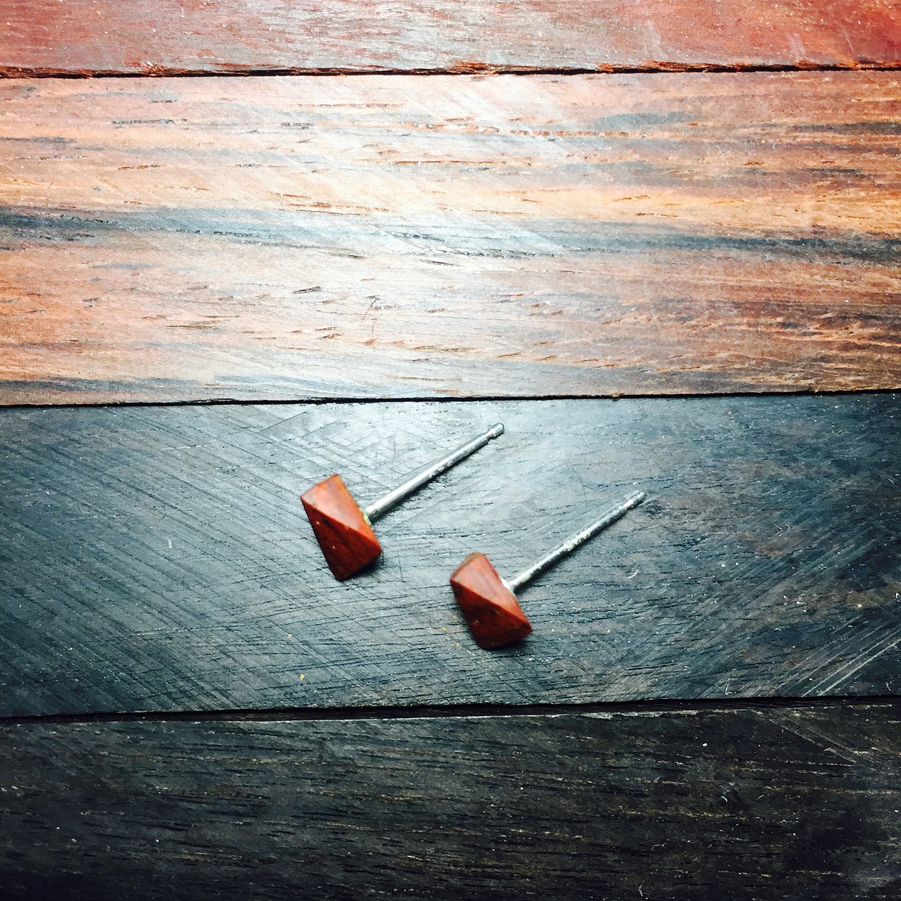 手工定制木质耳钉