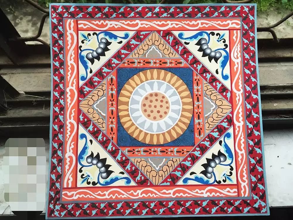 中国传统 藻井 纹样手绘