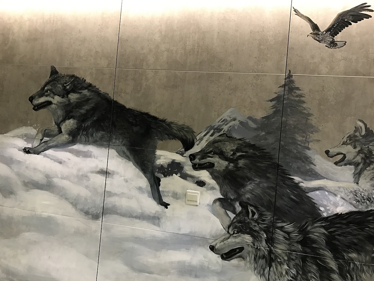 涂鸦 《狼图腾》 陈旭南壁画作品（图ZOTkwMTI1NDQ=） - 绘画 - 站酷设计师陈旭南原创素材 - 站酷ZCOOL