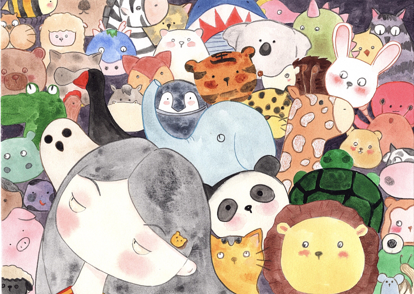 动物园里有什么？（图ZMzQ5MjkxOTMy） - 艺术插画 - 站酷设计师壹枣原创素材 - 站酷ZCOOL