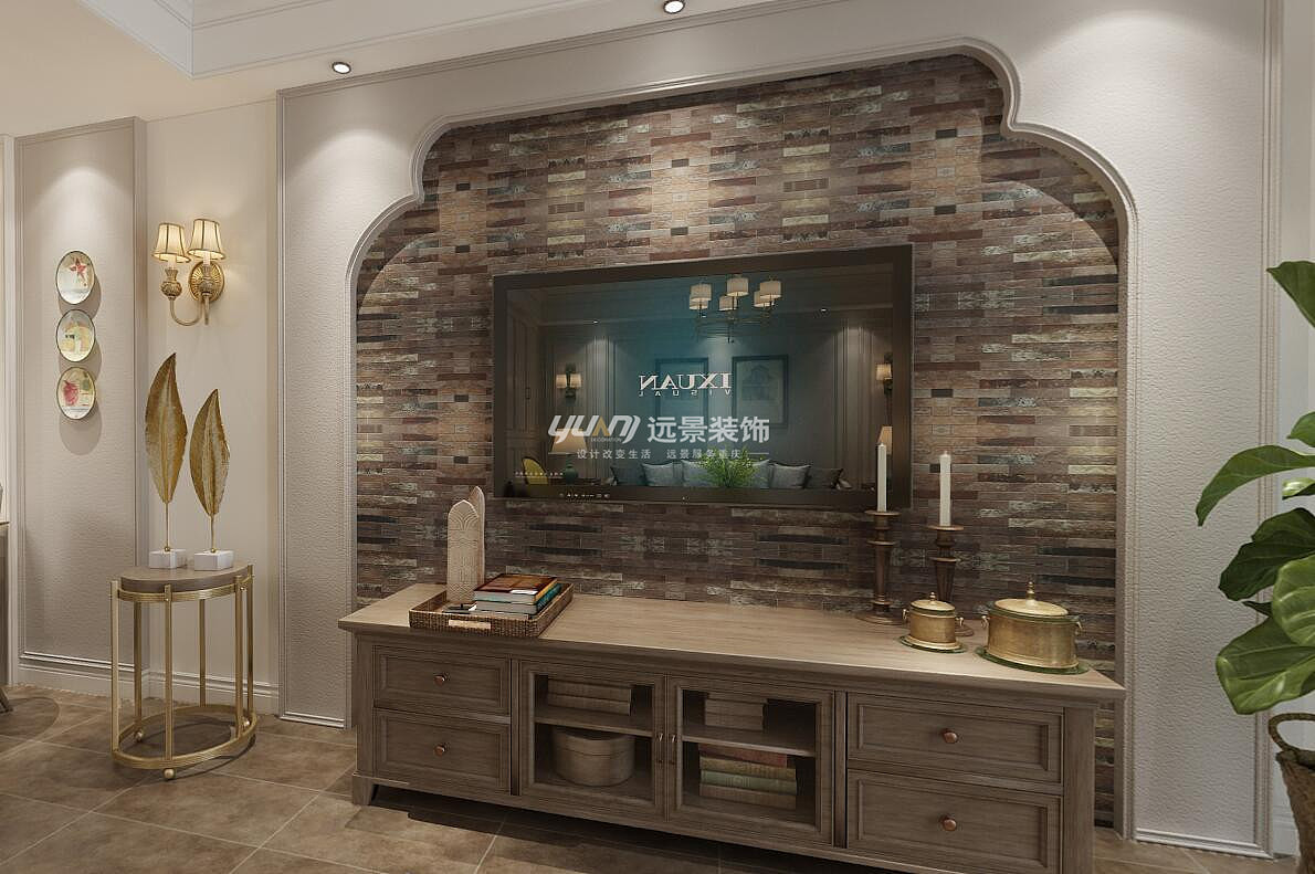 中航翡翠城装修案例效果图-简美风格-重庆远景装饰