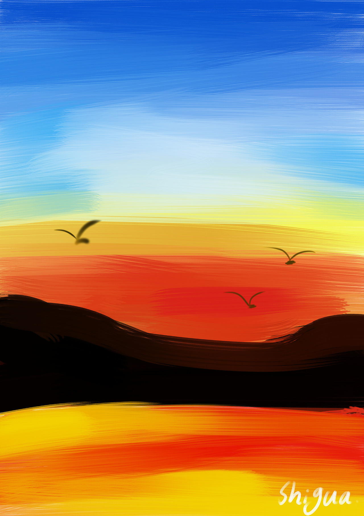 简单手绘油画图