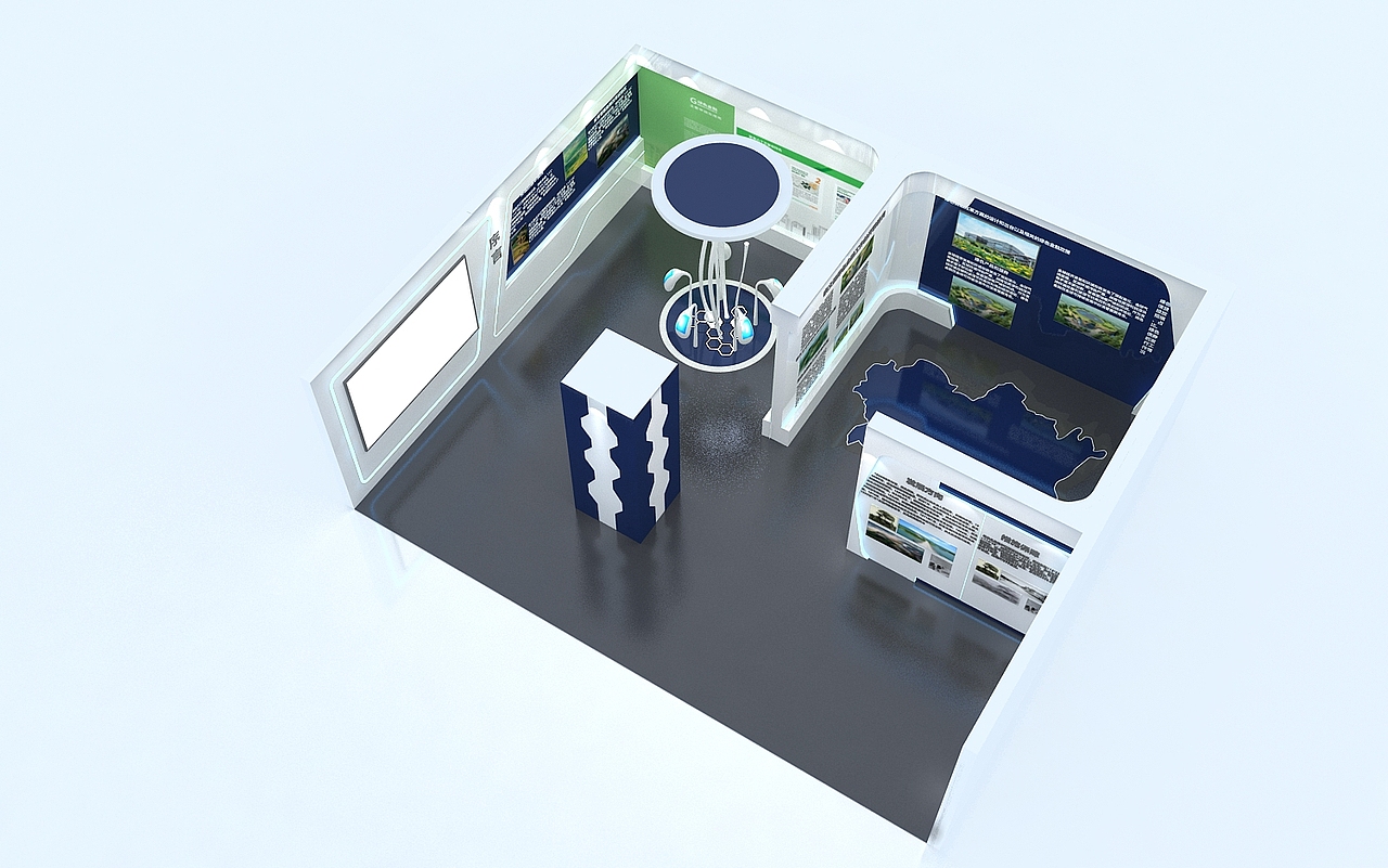 金融科技展厅设计3D效果图