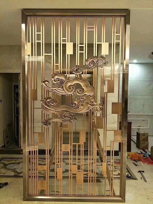 不锈钢屏风 酒店铝板雕花双面浮雕屏风 承接酒店工程