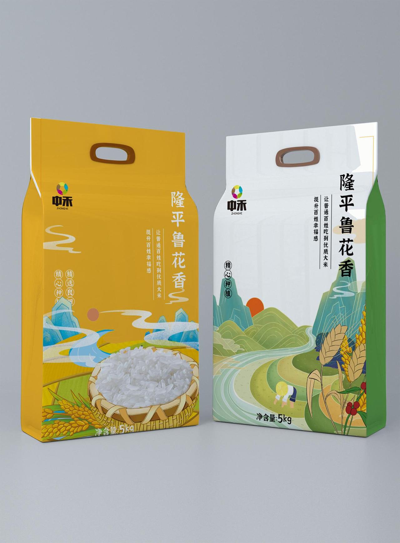 大米包装插画|平面|包装|嘁嘁嘁嘁七 - 原创作品 - 站酷 (zcool)