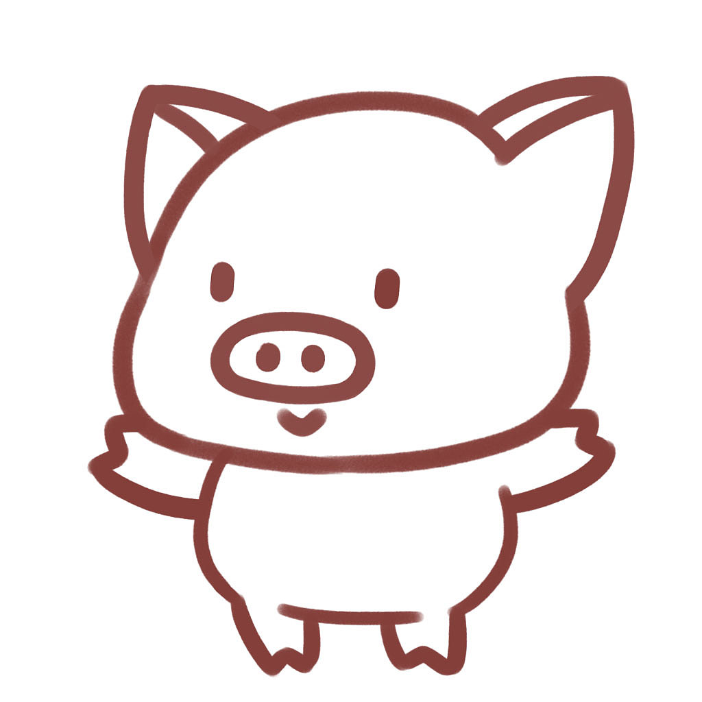 超可爱的小猪简笔画图片大全_猪简笔画