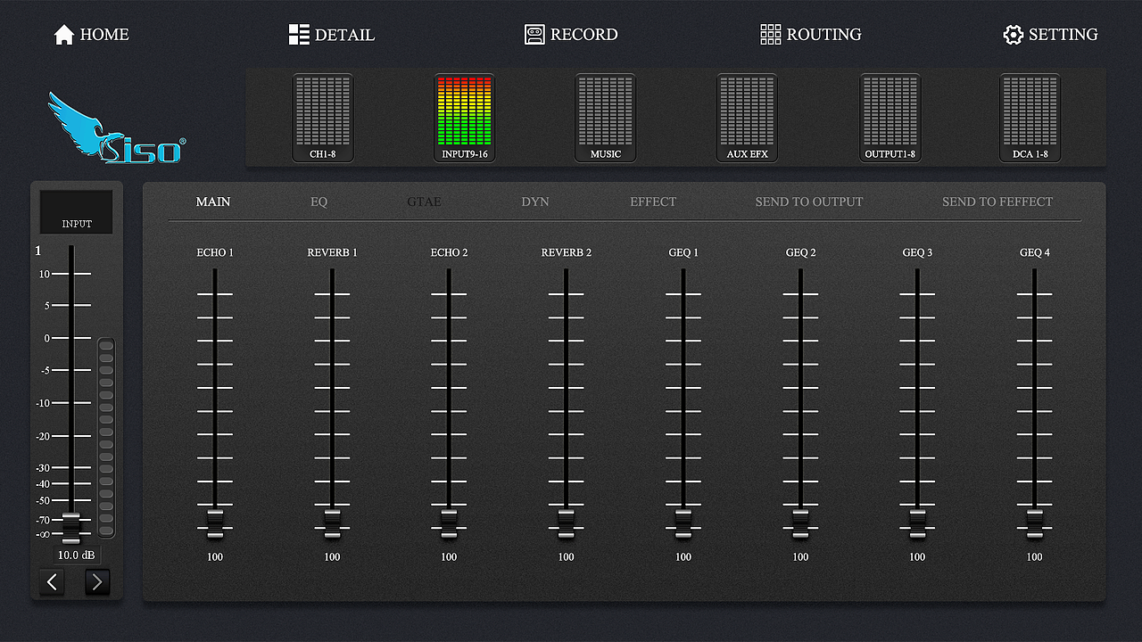 DW100-软件调音台ipad平板电脑UI界面设计