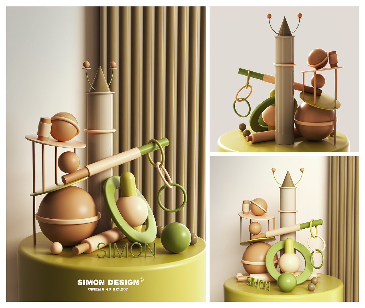 C4D几何创意小场景