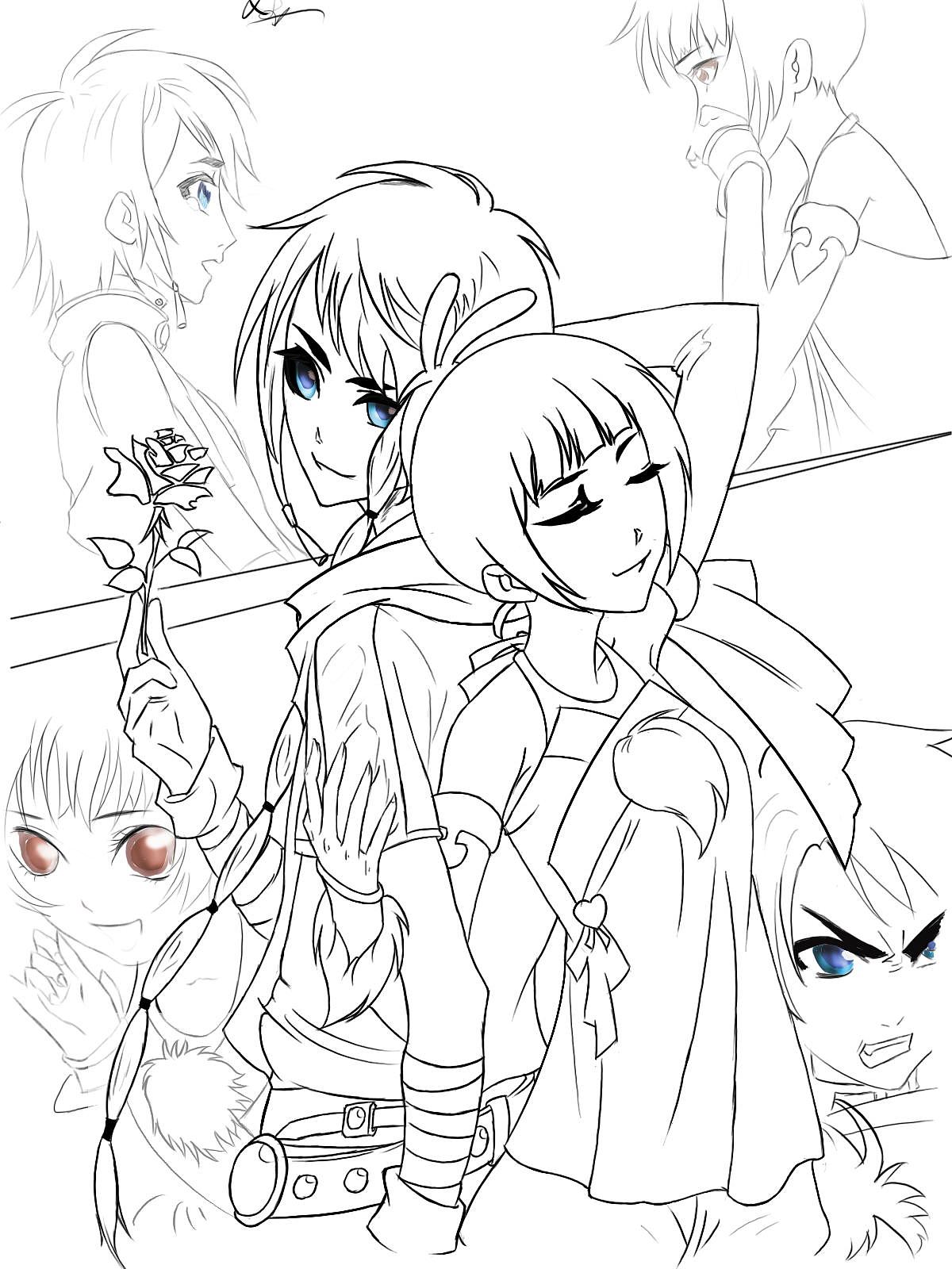 一些手绘板绘。