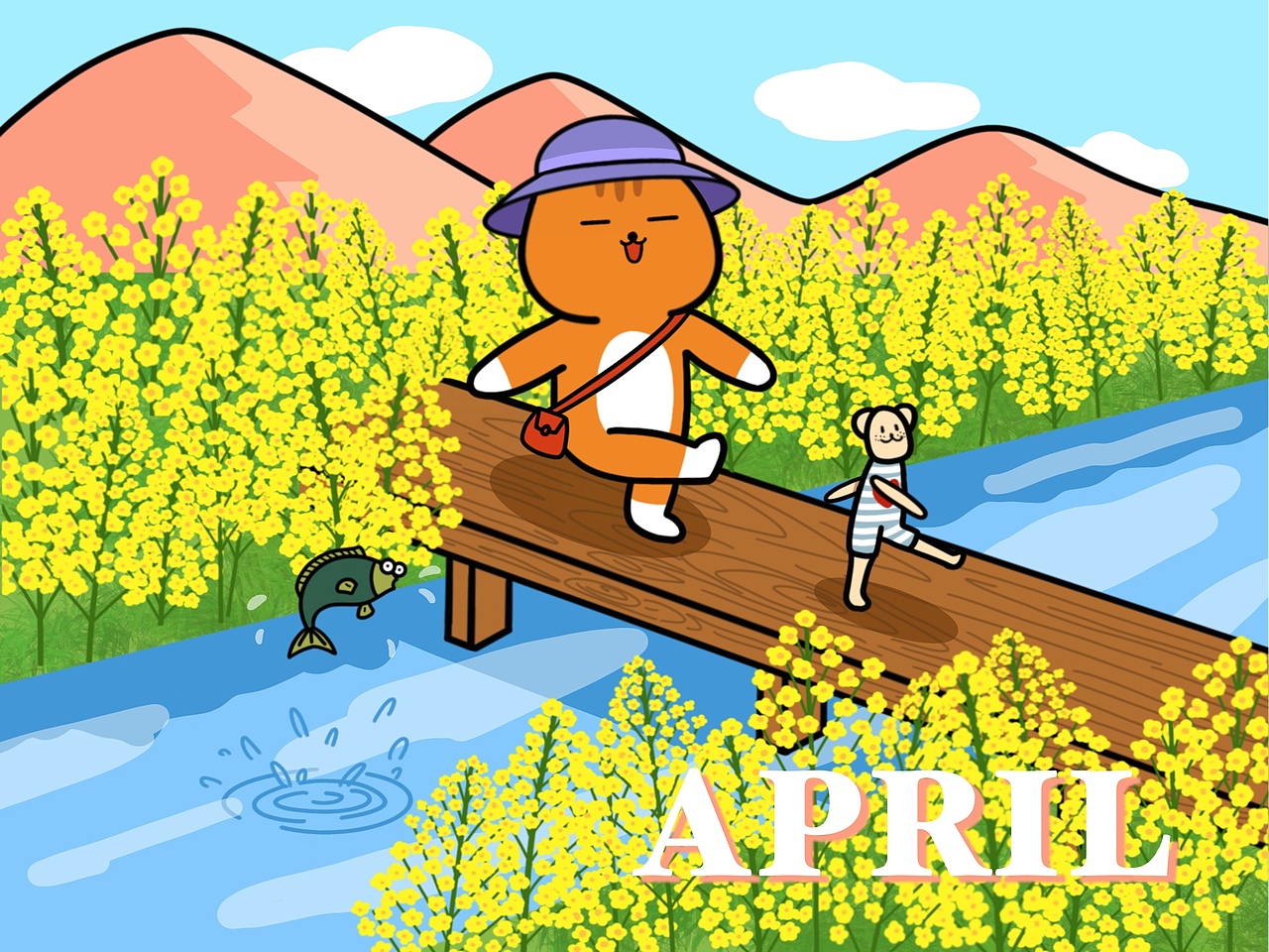小肥波系列——4月壁纸（图ZMjMyOTIwNDUy） - 概念设定 - 站酷设计师画画的觉主原创素材 - 站酷ZCOOL