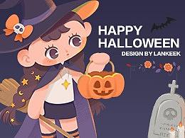 莉莉和小伙伴们的Halloween-插画