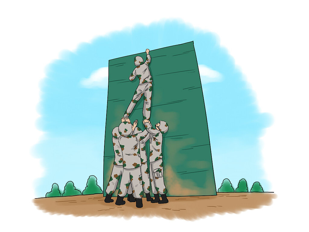 手绘兵哥哥军事训练|插画|创作习作|lzj336_原创作品-站酷(zcool)