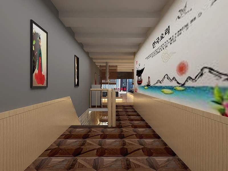 朝鲜饭店烤肉店,火锅店,餐饮空间效果图设计