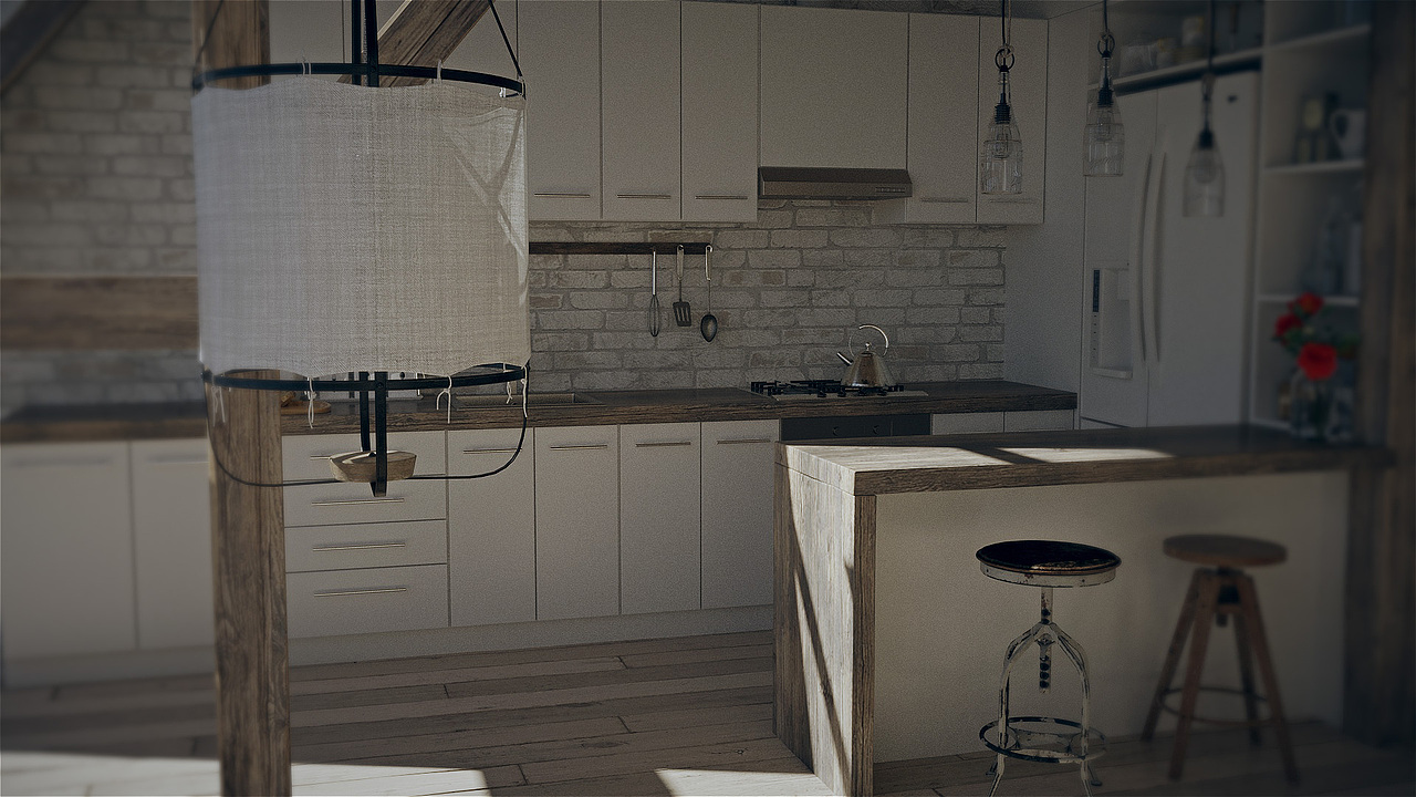 酒架/置物架 写实场景渲染