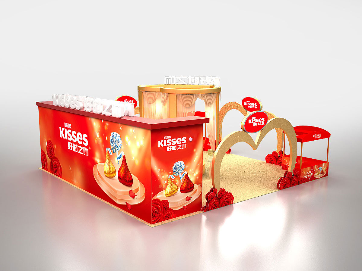 KISSES巧克力婚博会展厅（图ZMzk5MzA2NjA=） - 展陈设计 - 站酷设计师鼎象文化原创素材 - 站酷ZCOOL