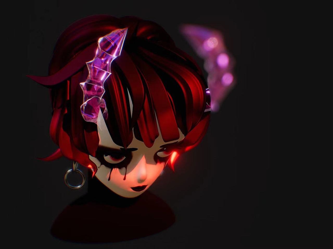 原创|角色建模-带角的女孩