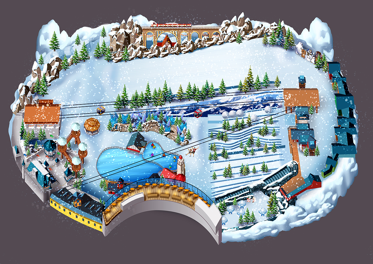 最近画的一些乐园导览地图