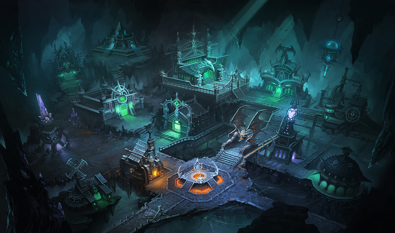 分享收藏游戏战斗背景游戏战斗背景亡灵城堡标签游戏场景插画西方魔幻