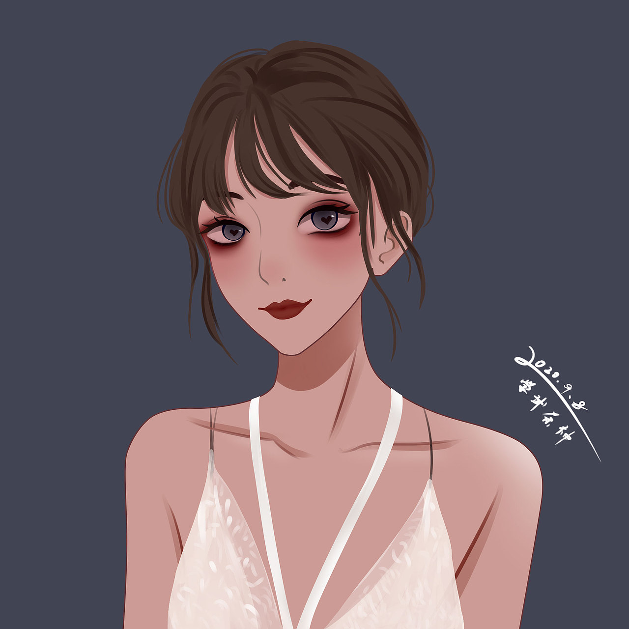 手绘头像插画简单板绘可爱头像