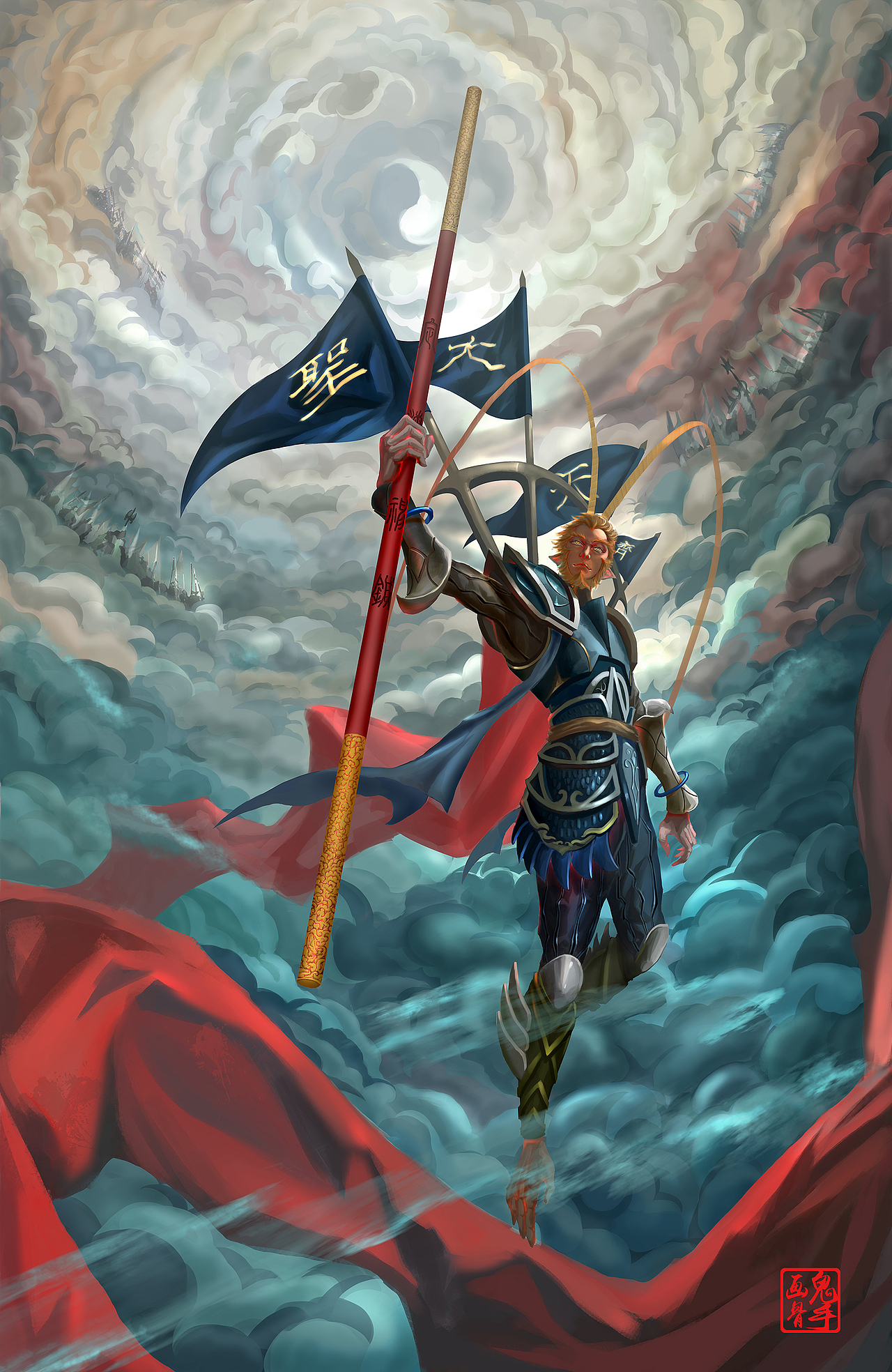 齐天大圣孙悟空插画原画