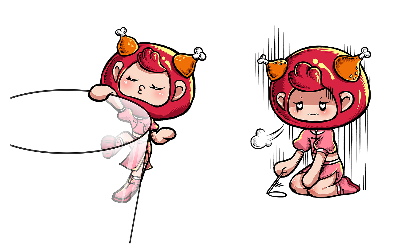 派乐汉堡 品牌升级主KV插画 IP盲盒/表情包绘制