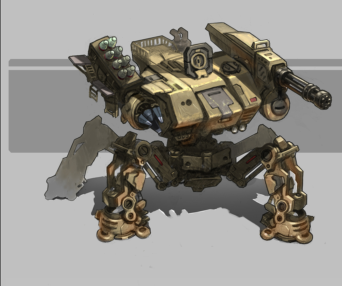 机甲设计_4足战车（图ZMjYxOTc1NzQ4） - 游戏原画 - 站酷设计师独行使者原创素材 - 站酷ZCOOL