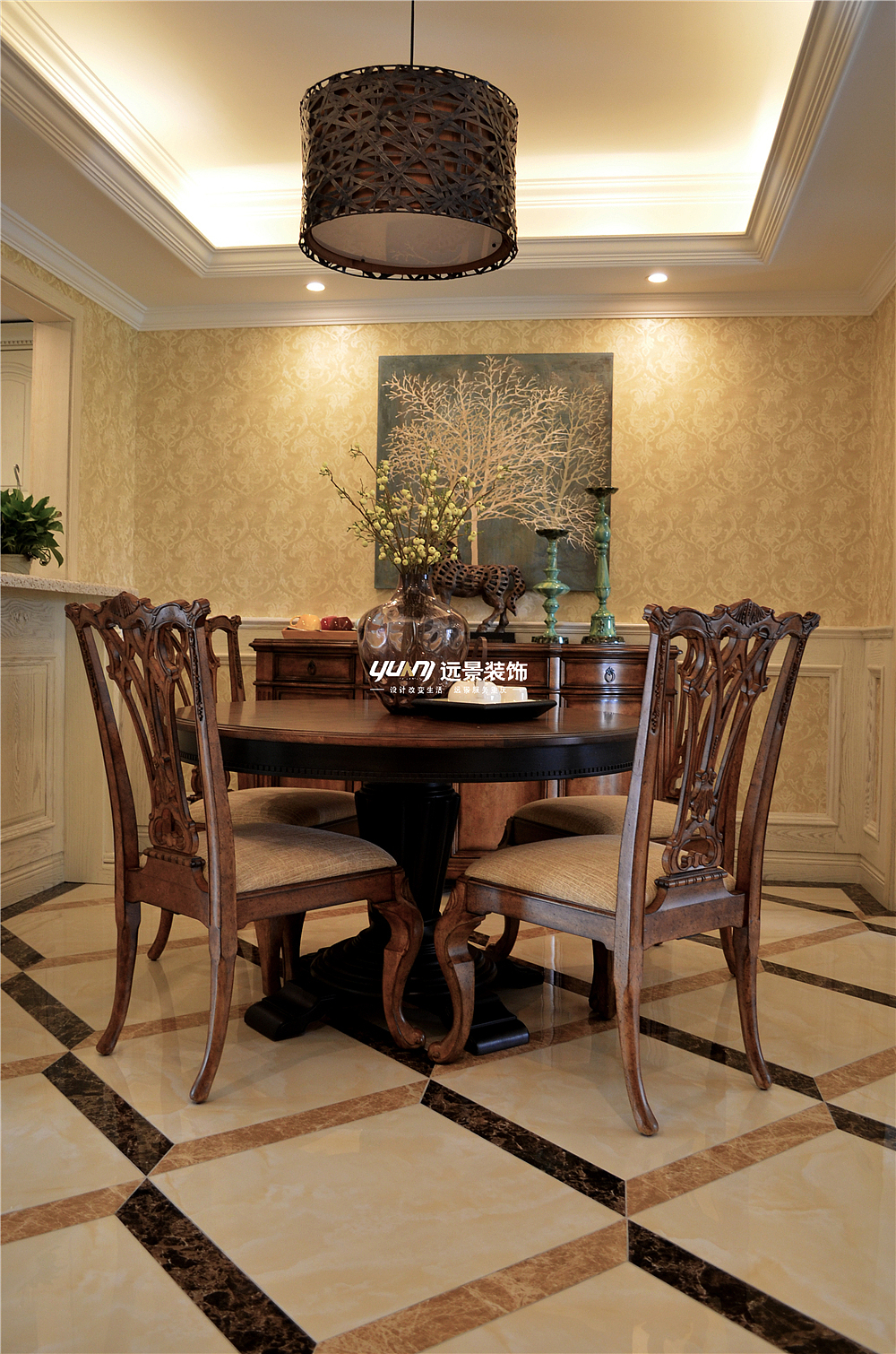 雅居乐装修设计美式风格|远景装饰实景案例